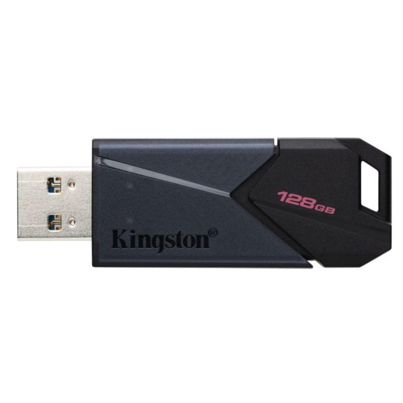 Vue frontale du Kingston DataTraveler Exodia Onyx 128 GB USB 3.2 Gen 1 Noir sans capuchon