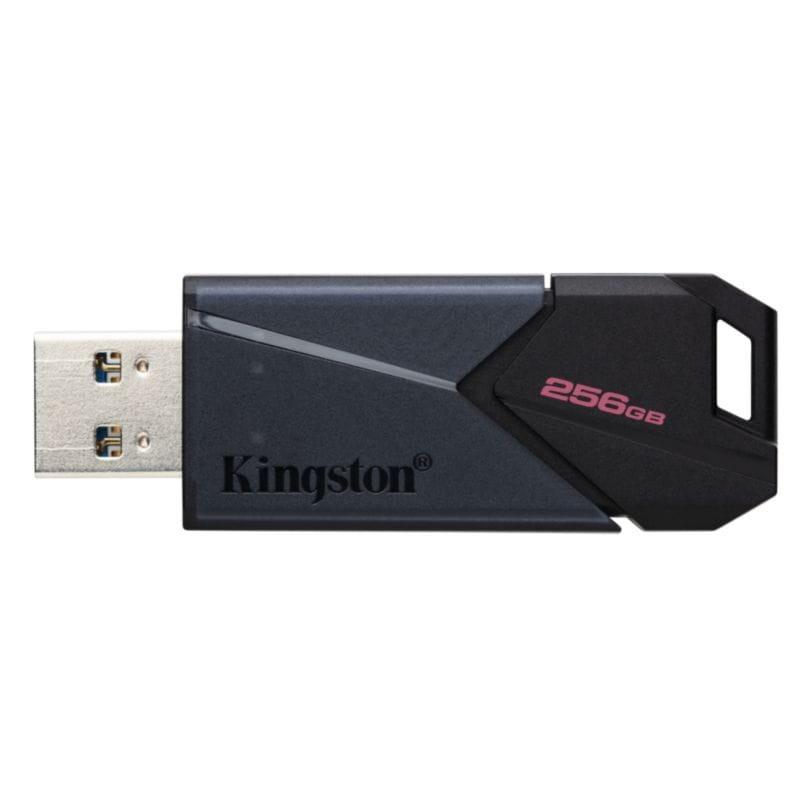 Vista frontal do Kingston DataTraveler Exodia Onyx 256 GB USB 3.2 Gen 1 Preto sem tampa