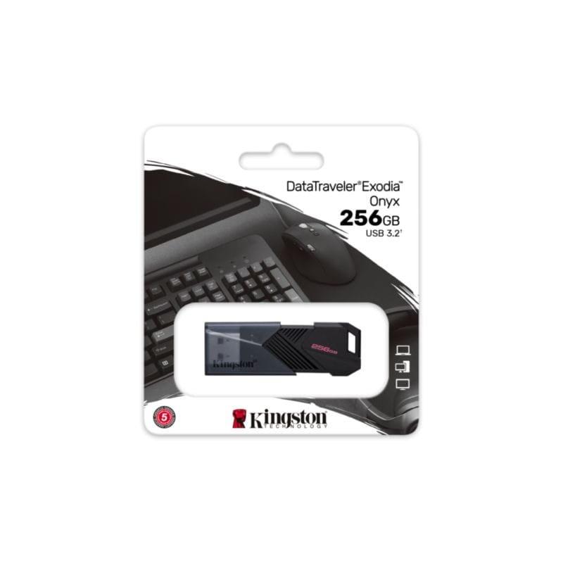 Pacote do Kingston DataTraveler Exodia Onyx 256 GB USB 3.2 Gen 1 Preto