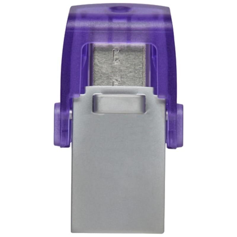 Kingston Technology DataTraveler microDuo 3C 128 GB Púrpura -  Unidad flash USB Trasera