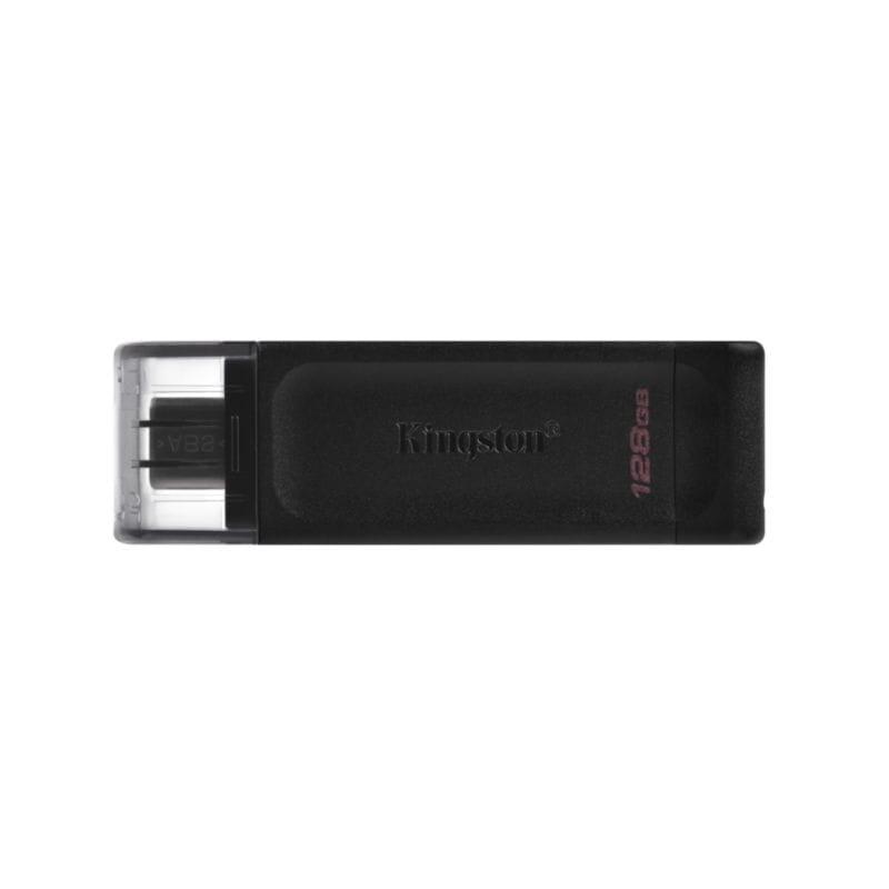 Vista frontal del Kingston DataTraveler 70 128 GB USB 3.2 Gen 1 Negro