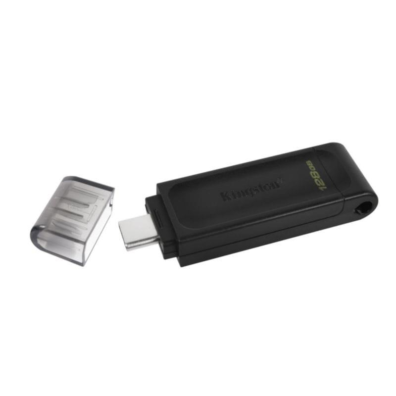 Perspectiva del Kingston DataTraveler 70 128 GB USB 3.2 Gen 1 Negro
