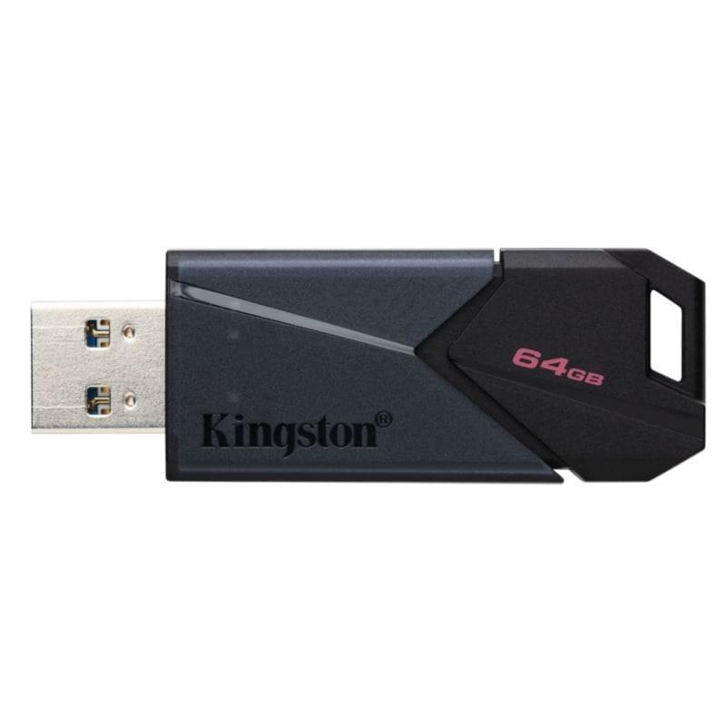 Vista frontal del Kingston DataTraveler Exodia Onyx 64 GB USB 3.2 Gen 1 Negro sin tapa