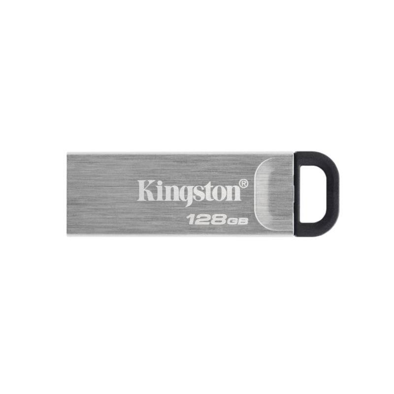 Vista frontal del Kingston DataTraveler Kyson 128 GB USB 3.2 Gen 1 Plata