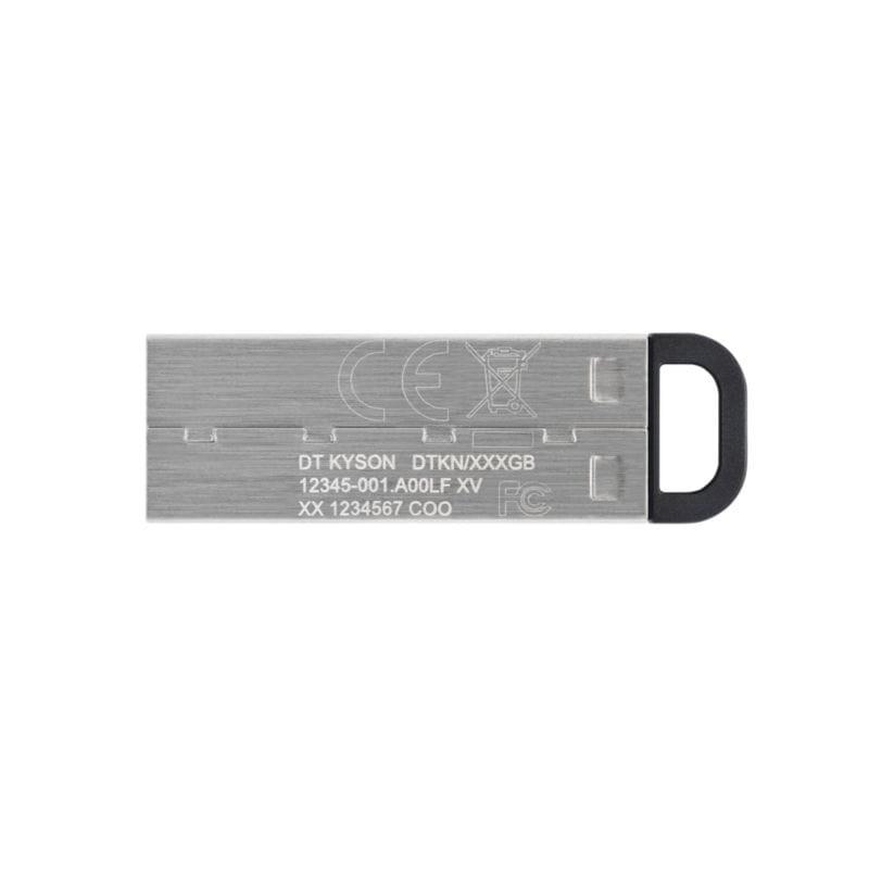 Vista frontal trasera del Kingston DataTraveler Kyson 128 GB USB 3.2 Gen 1 Plata
