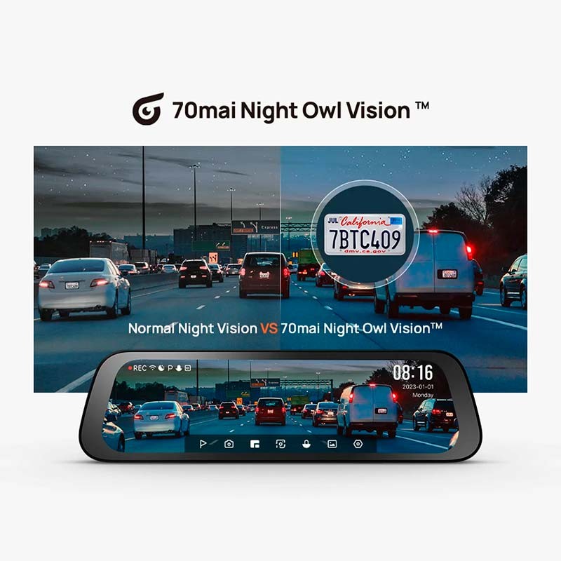 visión nocturna del Retrovisor Dash Cam 70mai S500