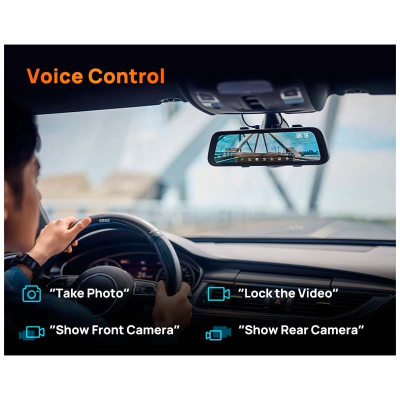 control por voz del Retrovisor Dash Cam 70mai S500