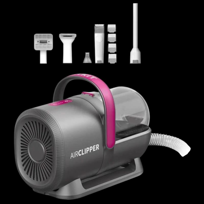 Kit de Tosa para Animais de Estimação com Aspirador 5 em 1 Grooming Vacuum Kit Preto