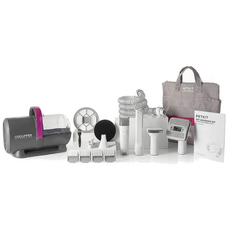 Kit de Tosa para Animais de Estimação com Aspirador 5 em 1 Grooming Vacuum Kit Preto - Conteúdo