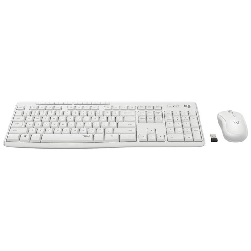 Clavier + souris sans fil Logitech MK295 blanc Vue de face