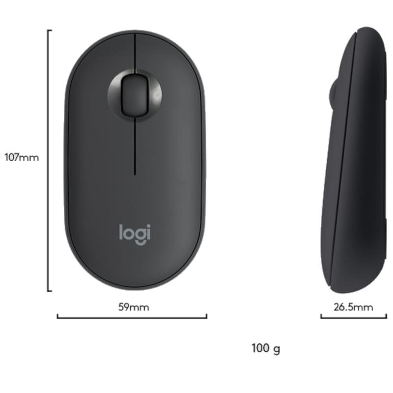 Teclado + Ratón Inalámbricos Logitech MK470 Grafito Dimensiones Ratón