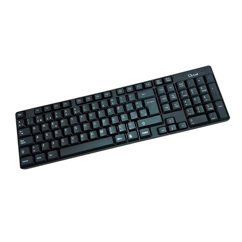 Teclado + Rato USB L-Link LL-KB-816 - Preto; teclado olhando para a direita