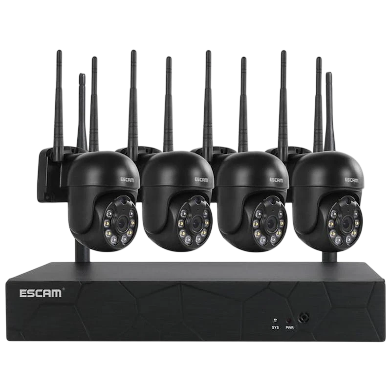 Kit videovigilancia IP Escam WNK614 Wifi 3MP 4 Cámaras