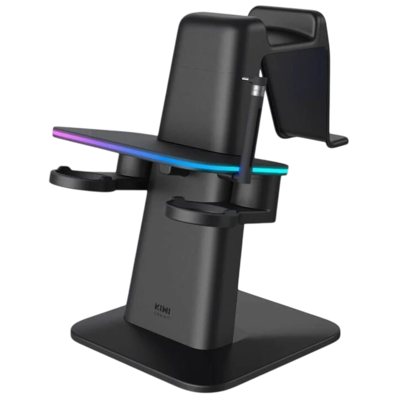 Support vertical Kiwi Design QC03 RGB Charge magnétique pour Meta Quest 3/Quest 2/Quest PRO Noir
