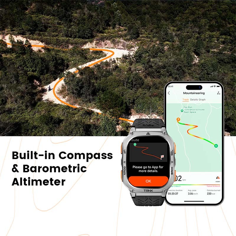 Kospet Tank M3 Ultra Edición Especial Negro - brújula, barómetro y altímetro