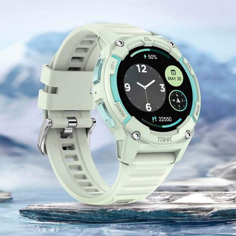 fotografía real del Kospet Tank S2 Verde