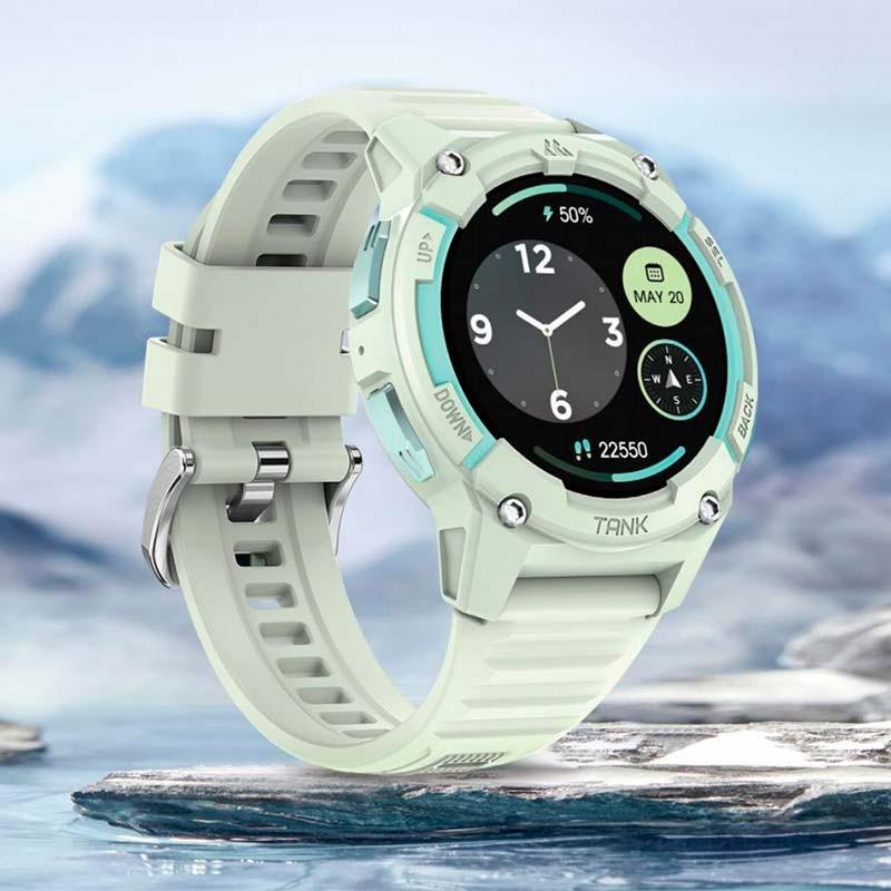 fotografía real del Kospet Tank S2 Verde