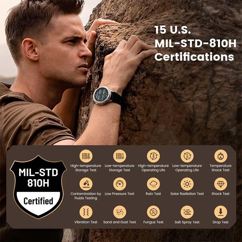 Kospet Tank T3 Edição Especial Prateado - certificação militar de durabilidade