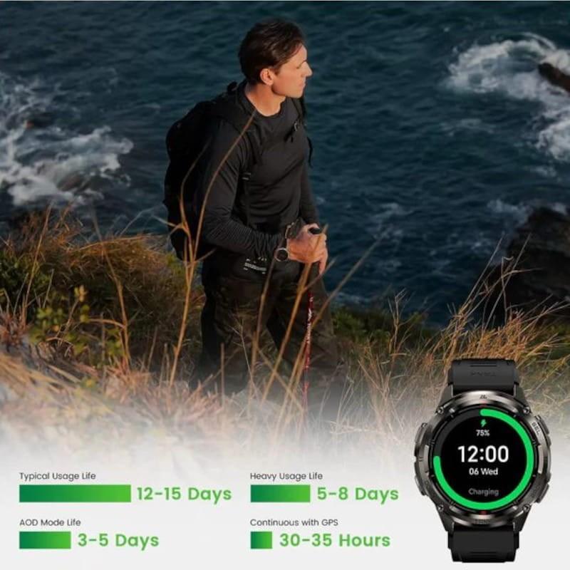 Duración de la batería de Kospet Tank T3 Ultra 2 Negro - Reloj inteligente