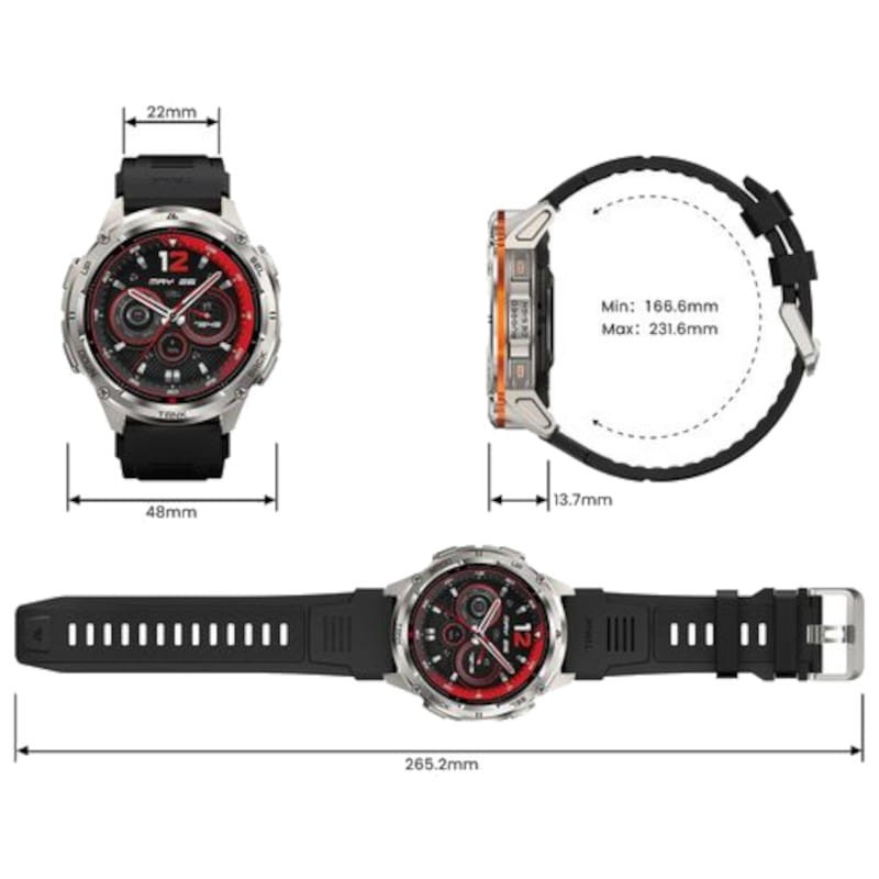 Dimensiones de Kospet Tank T3 Ultra 2 Negro - Reloj inteligente