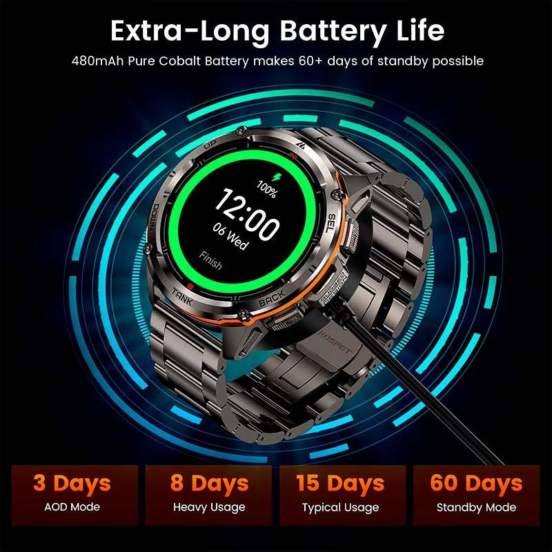 Kospet Tank T3 Ultra Prateado Edição Especial - bateria de 480 mAh