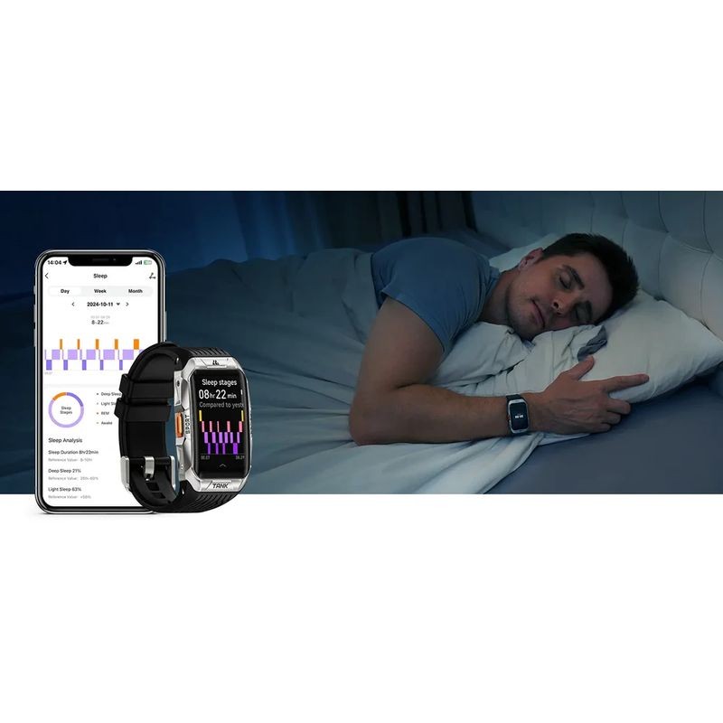 Monitor de sueño de Kospet Tank X2 Ultra GPS Negro - Reloj inteligente