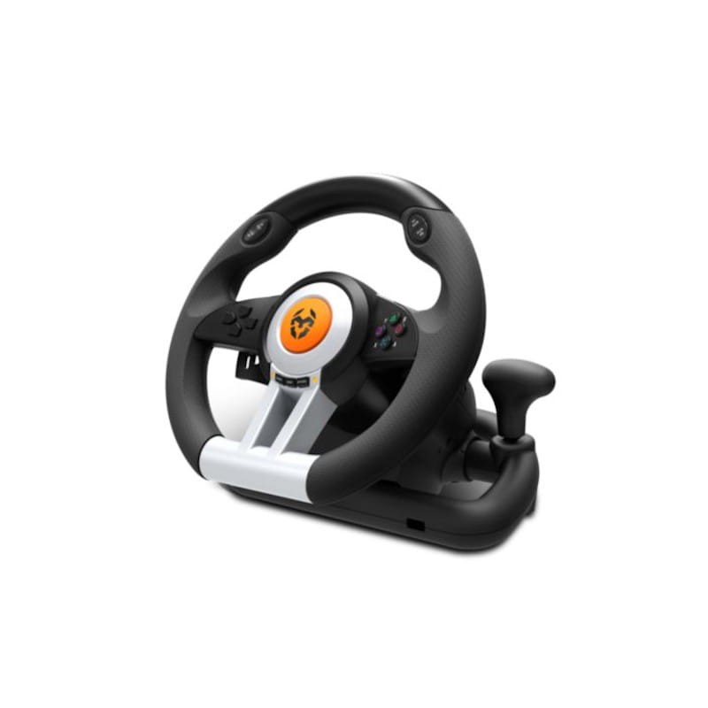 Perspectiva del Volante + Pedales USB Krom K-Wheel Negro