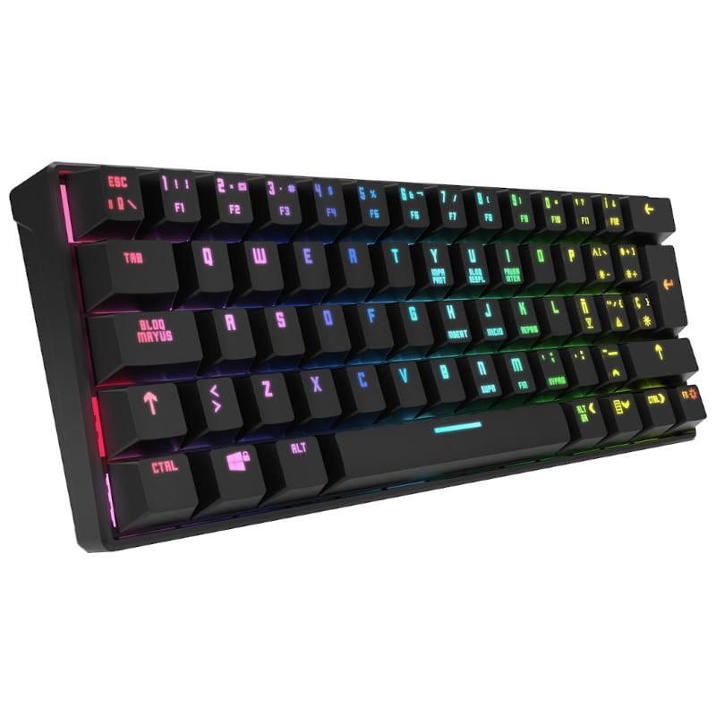 Krom Kluster Teclado Mini Mecanico RGB USB Bluetooth Switch Outemu Red - Retroiluminado