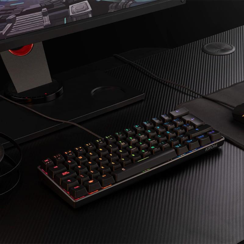 Krom Kluster Teclado Mini Mecanico RGB USB Bluetooth Switch Outemu Red - Negro