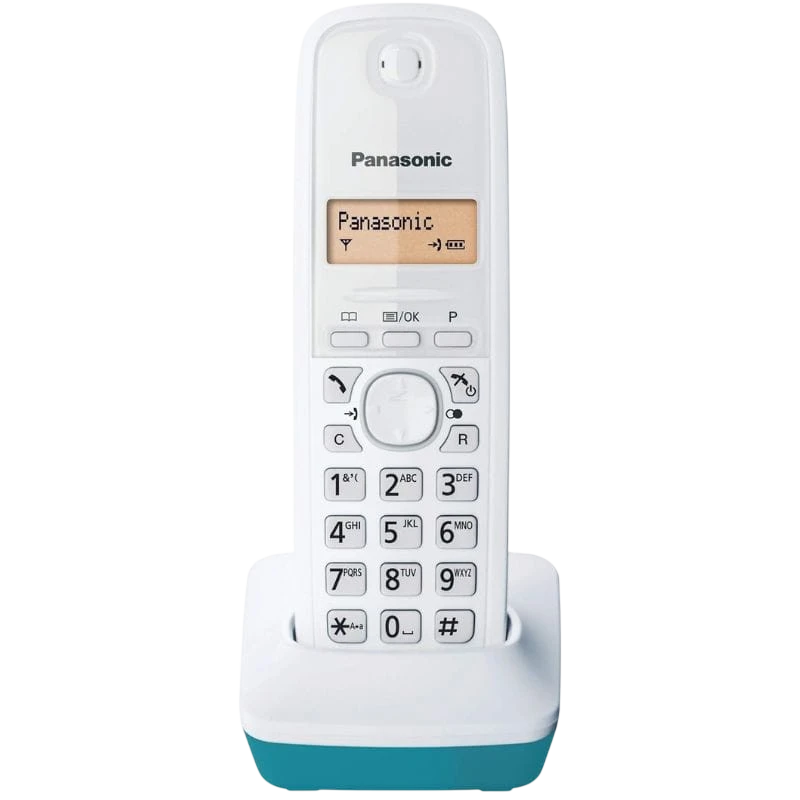 Panasonic KX-TG1611 Turquesa, Blanco - Teléfono inálambrico  DECT