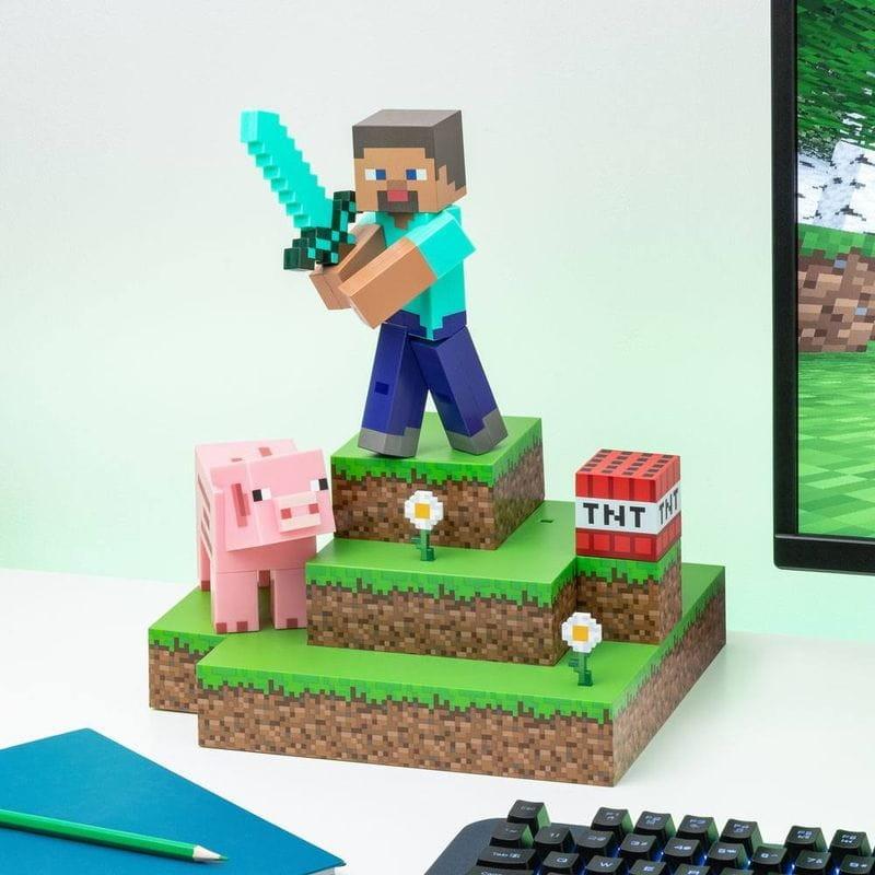 Lámpara Paladone Steve Diorama Minecraft Lateral derecho
