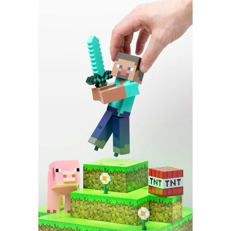 Lámpara Paladone Steve Diorama Minecraft Personajes intercambiables