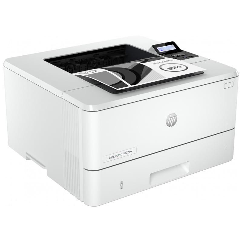 HP LaserJet Pro 4002dw Láser Blanco y Negro WiFi Blanco – Impresora Láser vista lateral izquierdo