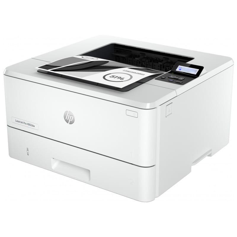 HP LaserJet Pro 4002dw Láser Blanco y Negro WiFi Blanco – Impresora Láser vista lateral derecho