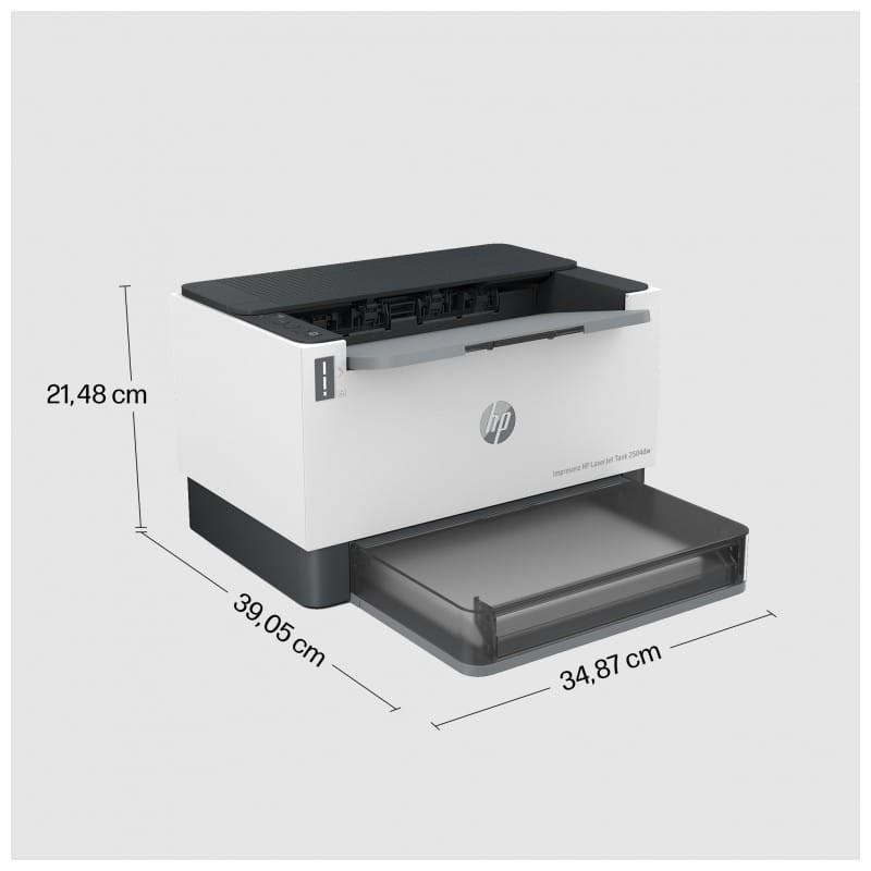 HP LaserJet Tank 2504dw Láser Blanco y Negro WiFi Gris – Impresora Láser vista medidas