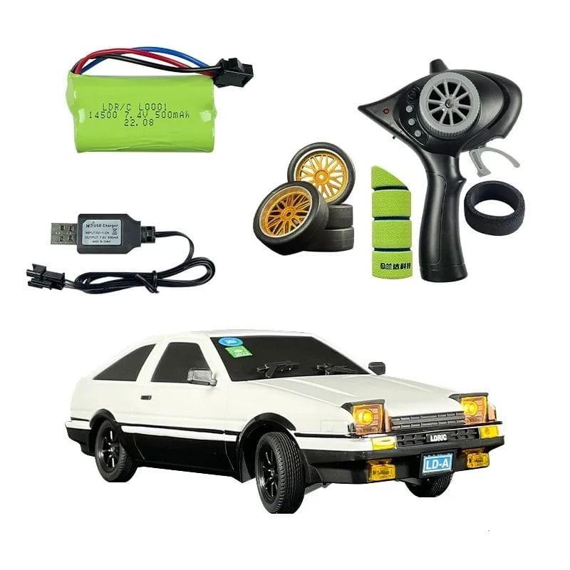 Contenido de LD1801 AE86 1/18 2.4G (Gyro Version) Drift Blanco - Coche RC