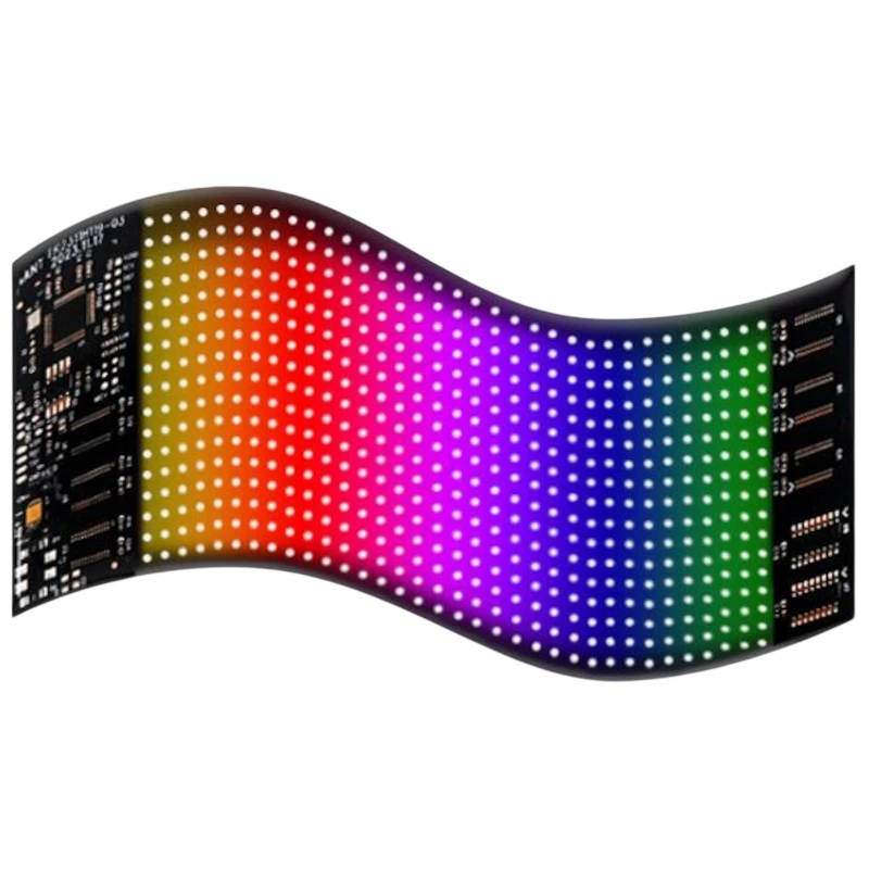 Pantalla de matriz LED RGB flexible para coche 16 x 32 con aplicación Bluetooth Negro