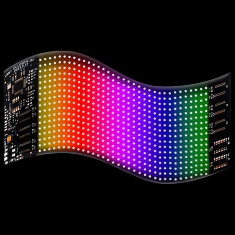 Pantalla de matriz LED RGB flexible para coche 16 x 32 con aplicación Bluetooth Negro