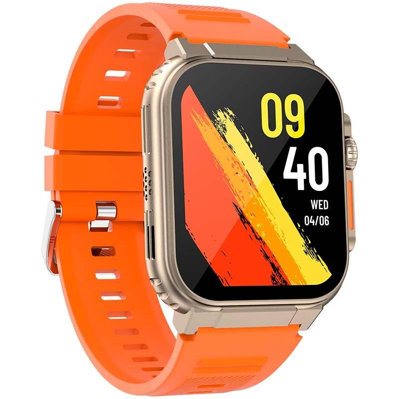 vue de face et de côté de la montre intelligente LEMFO A70 Or