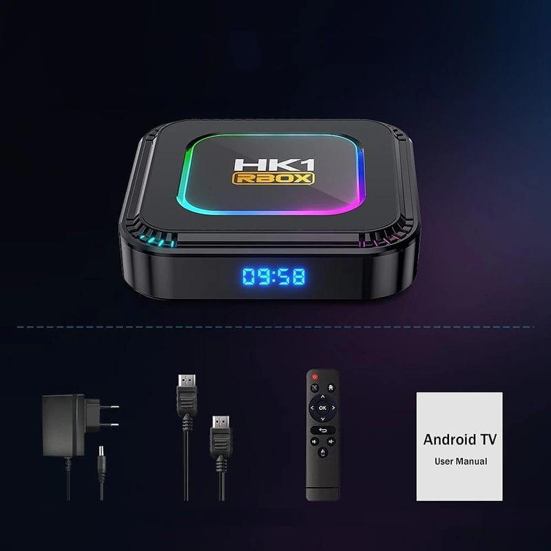 Contenu de LEMFO HK1 RBOX K8 4Go/32Go Android 13 Noir - Android TV