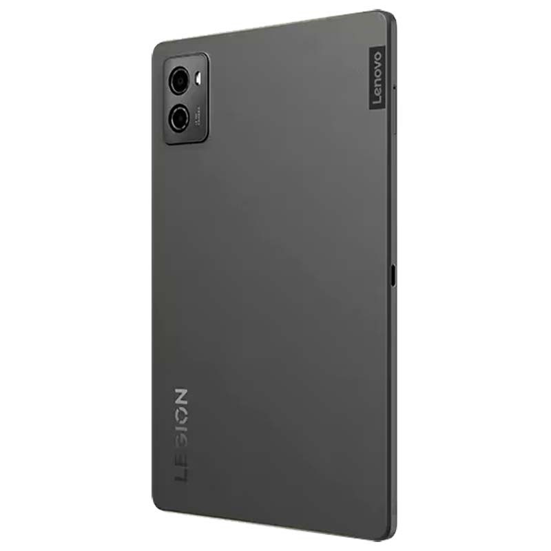 vista trasera y lateral izquierdo de la Lenovo Legion Tab 12GB/256GB Gris con Funda Folio