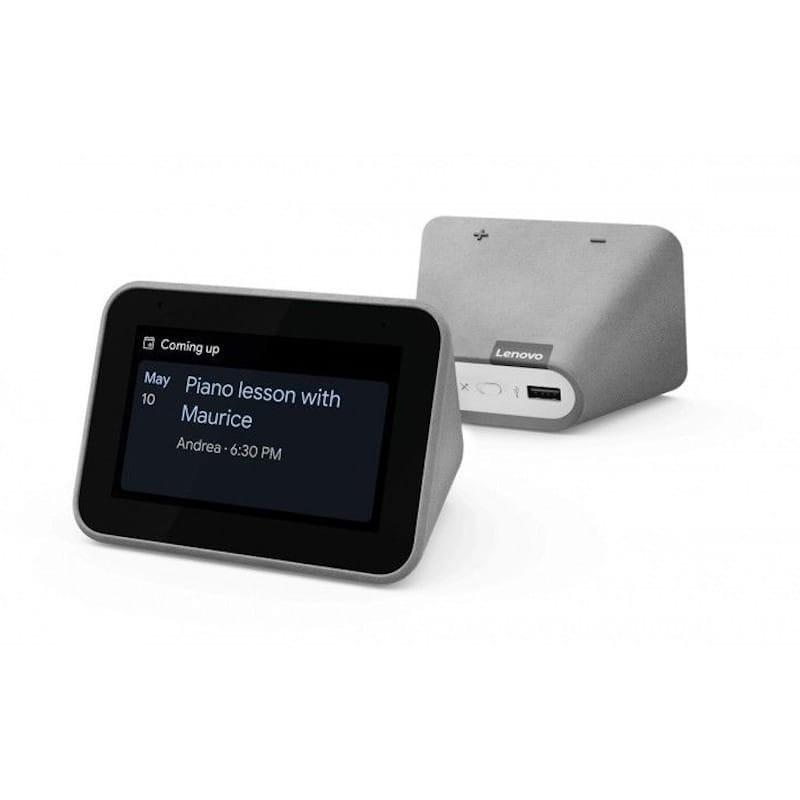 Vista múltipla do relógio inteligente Lenovo Smart Clock com Amazon Alexa