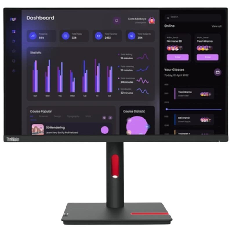 Lenovo ThinkVision T24i-30 23.8 FullHD IPS Negro - Monitor PC