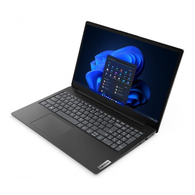 Lenovo V V15 Intel Core i5-13420H /8 GB /512 GB /Wi-Fi 5 /15.6 Preto - Portátil com o lado direito aberto
