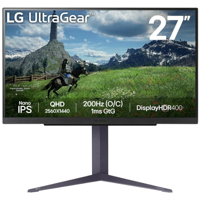 LG 27GS85Q-B 27" 2K QHD IPS 200 Hz G-Sync Noir - Moniteur PC