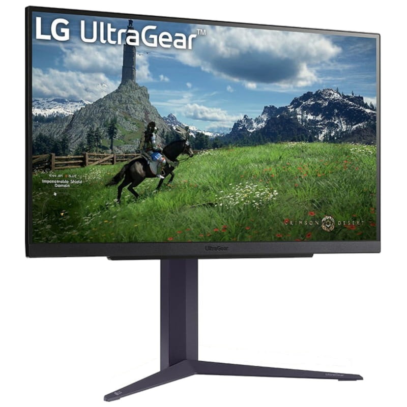 LG 27GS85Q-B 27 2K QHD IPS 200 Hz G-Sync Preto - Monitor PC Vista frontal lado direito