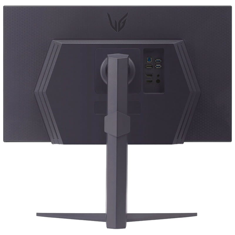 LG 27GS85Q-B 27 2K QHD IPS 200 Hz G-Sync Preto - Vista Traseira do Monitor PC