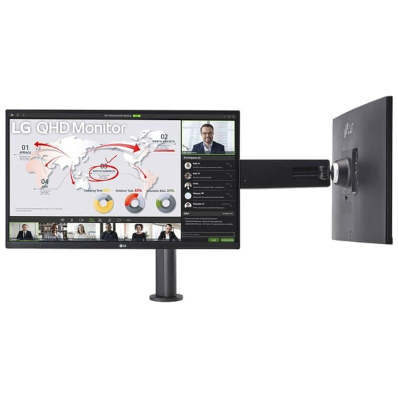 LG 27QP88DP-BS 27 Quad HD IPS FreeSync Negro - Monitor PC Vista frontal y trasera