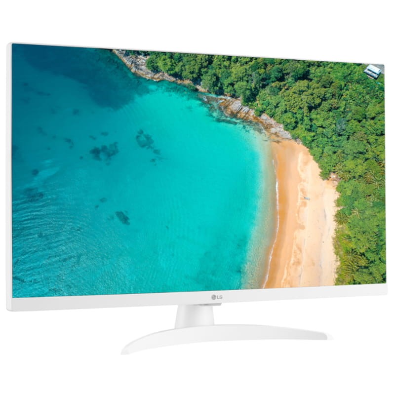 LG 27TQ615S-WZ 27 FullHD IPS WebOS Branco - Smart Monitor Vista frontal lado direito