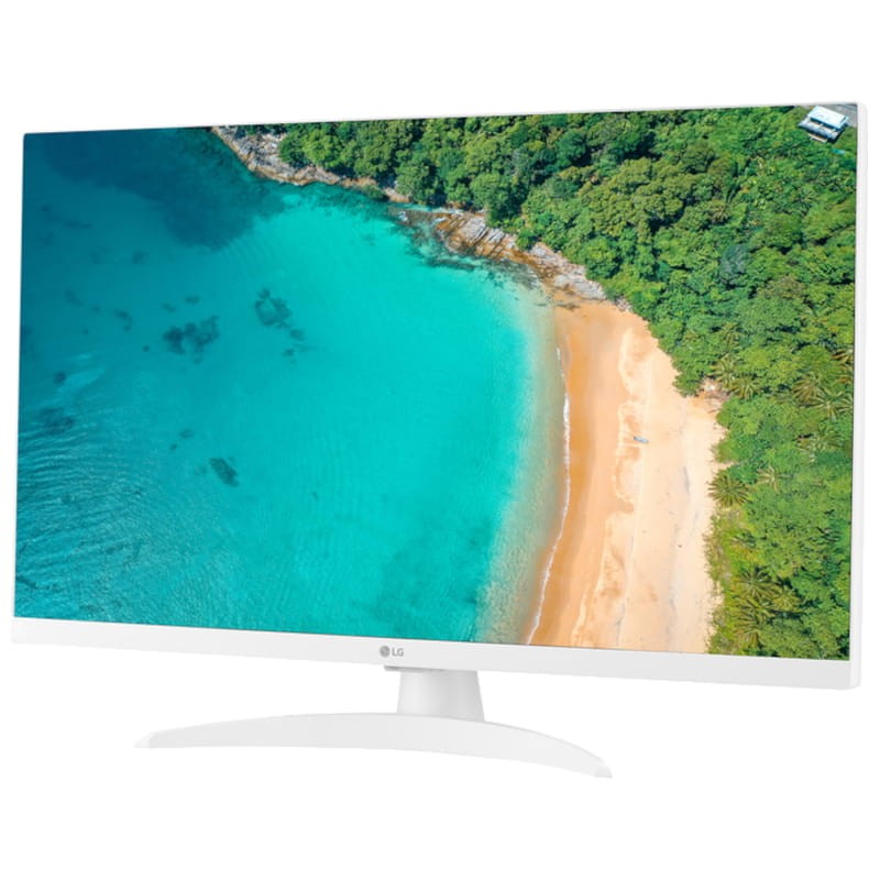 LG 27TQ615S-WZ 27 FullHD IPS WebOS Branco - Smart Monitor Vista frontal lado esquerdo
